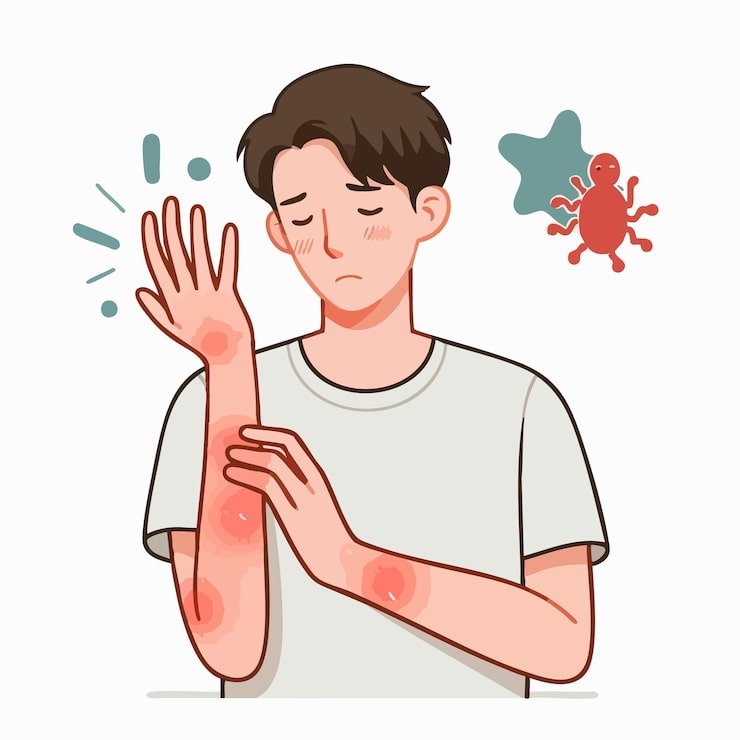 vector teenagers have skin disea